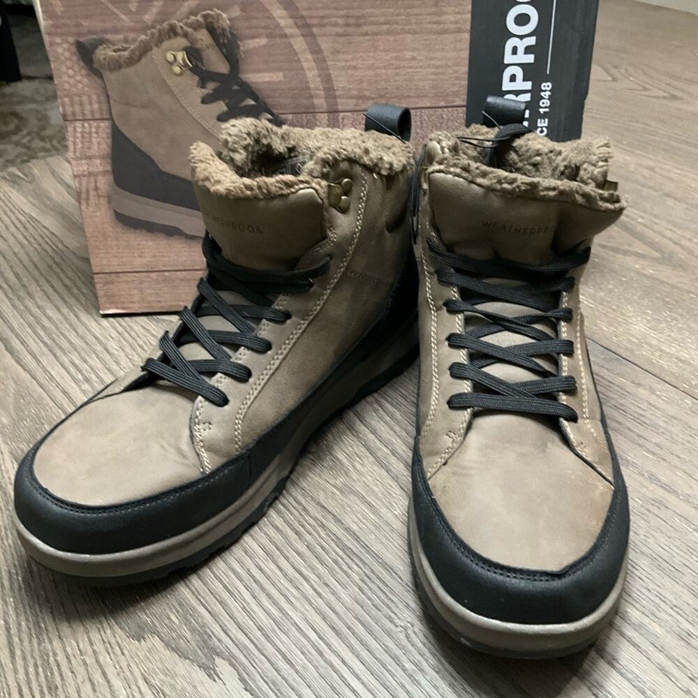 Weatherproof Men's Logjam Memory Foam Sneaker Boots Brown Size 11 NIB NEW